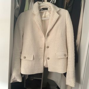 Zara boucle jacket white / cream small